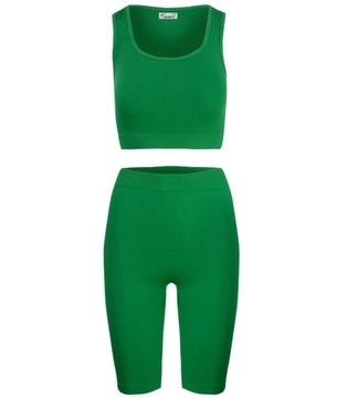 Sportowy komplet legginsy + top na szerokich ramiączkach MISSY L/XL