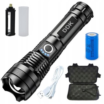 MOCNA LATARKA TAKTYCZNA LED XHP90 AKU SURVIVALOWA