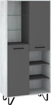 meble BIP 09 regał 2D craft biały / grafit