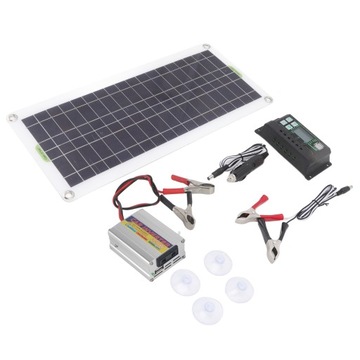 PANEL SOLARNY BATERIA SŁONECZNA 12V do 220V 30W