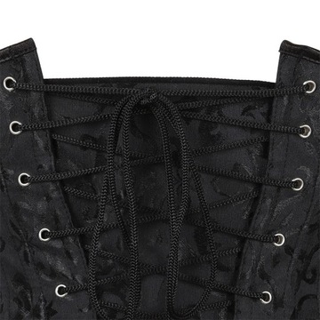 UNDERBUST czarny gorset wiązany METALOWE FISZBINY