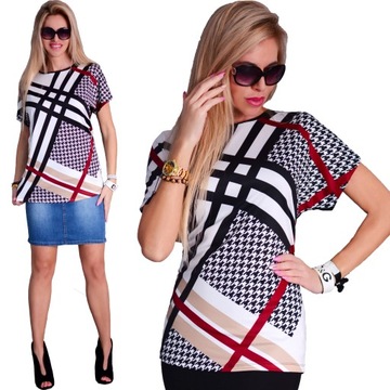 MODNA BLUZKA KOSZULKA OMBRE CIENIOWANA ADDAMS 667