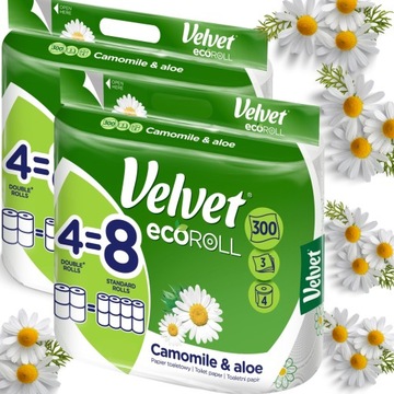 VELVET Papier Toaletowy RUMIANKOWY MAX ECO 2 x 4szt