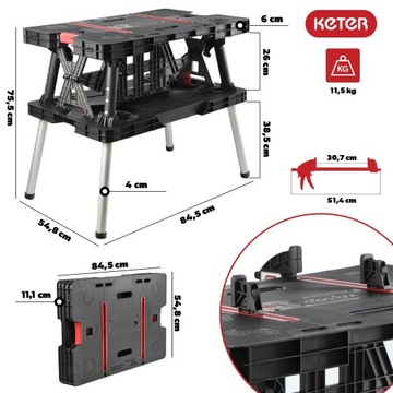 КЕТЕР РАБОЧИЙ СТОЛ, РАБОЧИЙ, СКЛАДНОЙ
