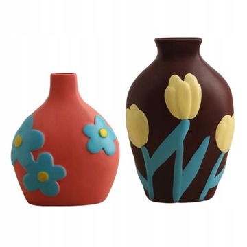 2x Ceramiczny Wazon na Kwiaty Sadzarka Blat