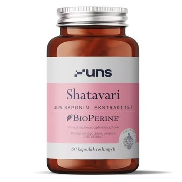 UNS Shatavari 30% Saponin Ekstrakt 15:1 60vegcaps PRZECIWZAPALNE STRES