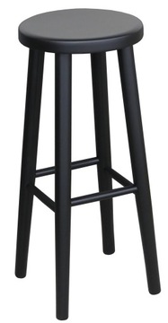 TABORET BAROWY HOKER DREWNIANY STOŁEK 70cm czarny
