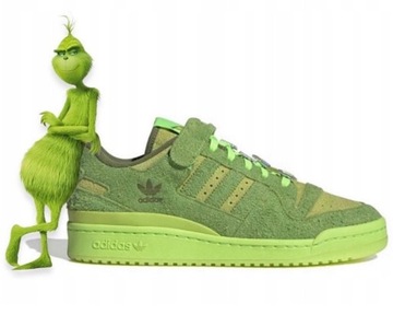 BUTY SPORTOWE ADIDAS FORUM LOW GRINCH ROZ 35,5 ADIDASY SNEAKERSY SKÓRZANE