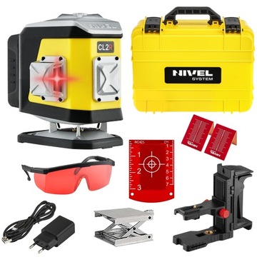 LASER KRZYŻOWY CZERWONY 2X360° NIVEL SYSTEM CL2R