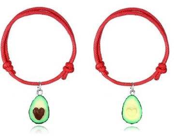 BRANSOLETKA 2 PRZYJACIÓŁEK SERC AVOCADO AWOKADO B8