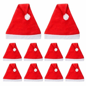 ШЛЯПА САНТА КЛАУСА РОЖДЕСТВЕНСКОЕ ПЛАТЬЕ 10 шт.