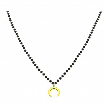 KRÓTKI CZARNY RÓŻANIEC STAL 316L KSIĘŻYC MOON