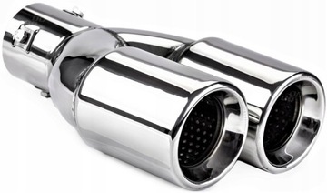 ДВОЙНОЙ НАКОНЕЧНИК ВЫХЛОПНОЙ СТАЛИ, ХРОМИРОВАННЫЙ