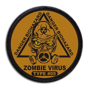 Naszywka DANGER BIOHAZARD ZOMBIE plakietka rzep