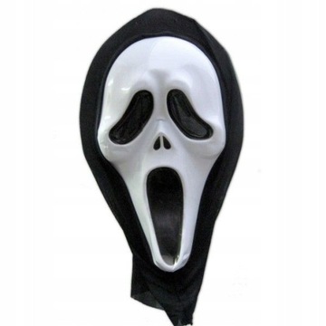 MASKA KRZYK Z KAPTUREM na HALLOWEEN MASKI SCREAM