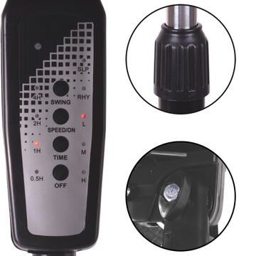 WENTYLATOR STOJĄCY PODŁOGOWY MOCNY DOMOWY OSCYLACJA TIMER PILOT