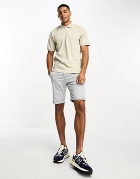 Jack & Jones NH8 req beżowa koszulka polo kieszeń struktura XL