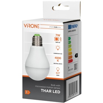 E27 СВЕТОДИОДНАЯ ЛАМПА 7ВТ + СВЧ ДАТЧИК ДВИЖЕНИЯ