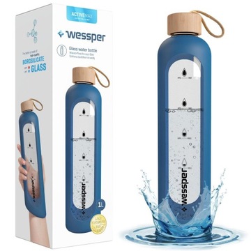 BIDON BUTELKA SZKLANA NA WODĘ SOK 1l BPA FREE