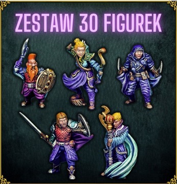 Zestaw 30 figurek bohaterów - 32 mm - D&D