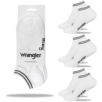 Wrangler Skarpety Męskie Białe Bawełniane 25001 3 pary Rozmiar 43-46