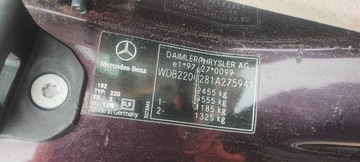 BLATNÍK LEVÝ PŘEDNÍ MERCEDES S- TŘÍDA W220 182
