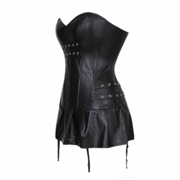 Sexy Black PU Faux Leather Punk Body Shaping Over
