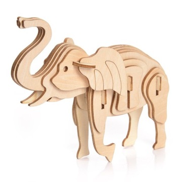 SŁOŃ MODEL DO SKŁADANIA DREWNIANE PUZZLE 3D HOBBY