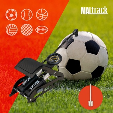 ВЕЛОСИПЕДНЫЙ НАСОС НОЖНОЙ С ДВУХПОРШНЕВЫМ МАНОМЕТРОМ ДЛЯ ВЕЛОСИПЕДА, АВТОМОБИЛЯ, МАТРАСА