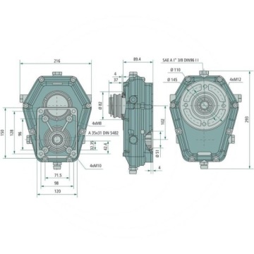 Мультипликатор PTO 1: 3,8 HDS Leśna