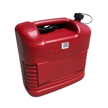 Kanister na benzynę 20L CZERWONY + lejek