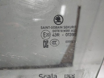 SA215 SKODA SCALA SKLO (OKNO) DVEŘE LEVÝ PŘEDNÍ 657845201 23R