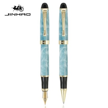 2PCS/Lot JINHAO X450 Metal Fountain Pen Luxury Iraurita Gold Clip 0.5MM