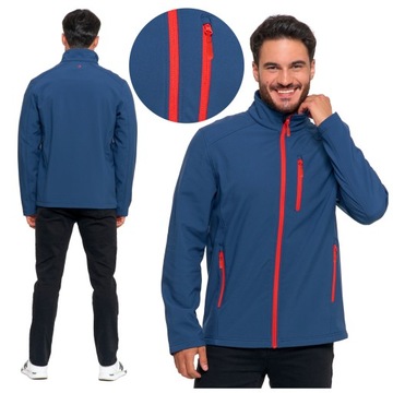 MĘSKA KURTKA NA WIOSNĘ SOFTSHELL LEKKA BEZ KAPTURA KIESZENIE MORAJ XXXL