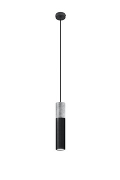 Lampa wisząca BORGIO 1 czarny tuba beton spot