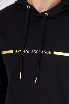 ARMANI EXCHANGE Czarna bluza męska złote logo XL