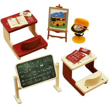MINIATUROWE WYKORZYSTANIE BIURKA SZKOLNEGO TABLICA DOM ZABAWKI DZIECKO