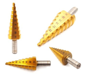 WIERTŁO STOŻKOWE STOPNIOWE CHOINKOWE TYTAN 4-20 mm