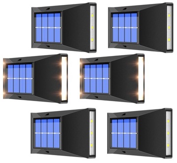 Ścienna lampa solarna 6 led Opakowanie 6 sztuki