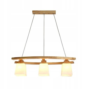 Lampa Drewno Abażur Rustykalna Vintage Loft