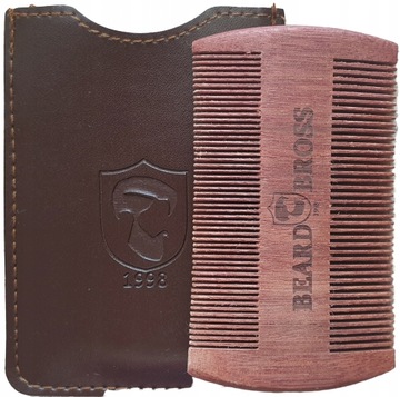 Beard Bross Grzebień Drewniany z ręcznym tłoczeniem + Etui