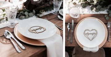 Деревянные свадебные открытки на свадьбу Имена, узоры.