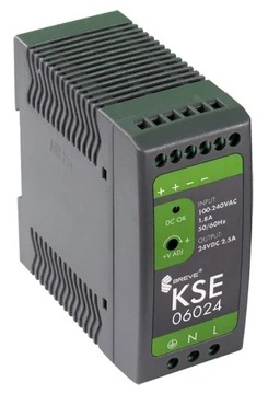 KSE 06024P 230/24VDC 2,5A 60W zasilacz impulsowy Breve