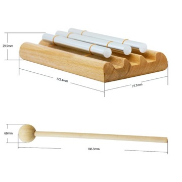 Trójtonowy drewniany instrument perkusyjny z dzw