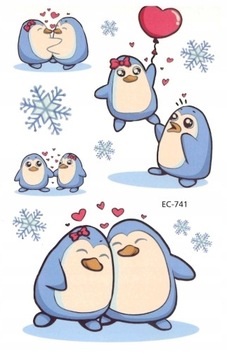 Tatuaże zmywalne dla dzieci PINGWINKI EC741