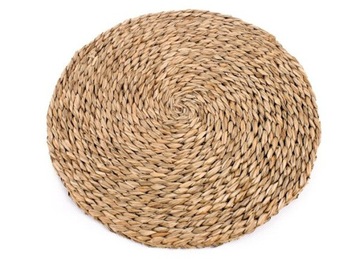 OKRĄGŁA PODKŁADKA Z TRAWY MORSKIEJ BOHO PODTALERZ 35 cm