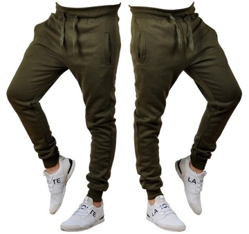 k01 r. M MĘSKIE SPODNIE DRESOWE JOGGERY GŁADKIE