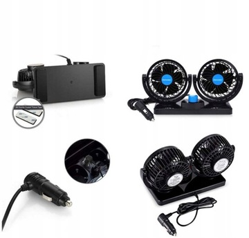 АВТОМОБИЛЬНЫЙ ВЕНТИЛЯТОР 360° ВЕНТИЛЯТОР С ДВОЙНОЙ РЕГУЛИРОВКОЙ БЕСШУМНЫЙ КОКПИТ 12В