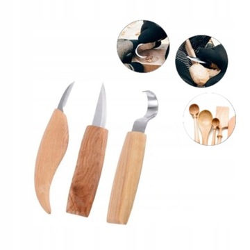 Набор ножей для резьбы по дереву, 3 шт. D Ложка