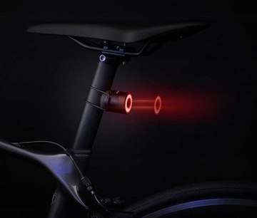 Задний велосипедный фонарь Rockbros Q3 с интеллектуальной системой остановки - черный